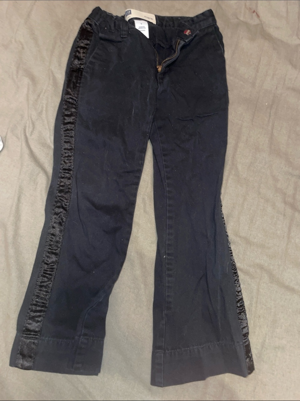 GAP girls Black Flared pants with Satin Side Stripe